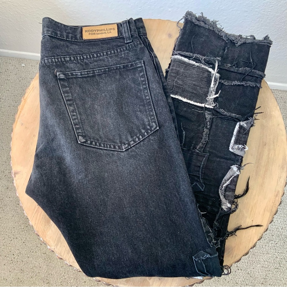 Kody Phillips for MNML LA Black Button Fly Jeans, Sz 34